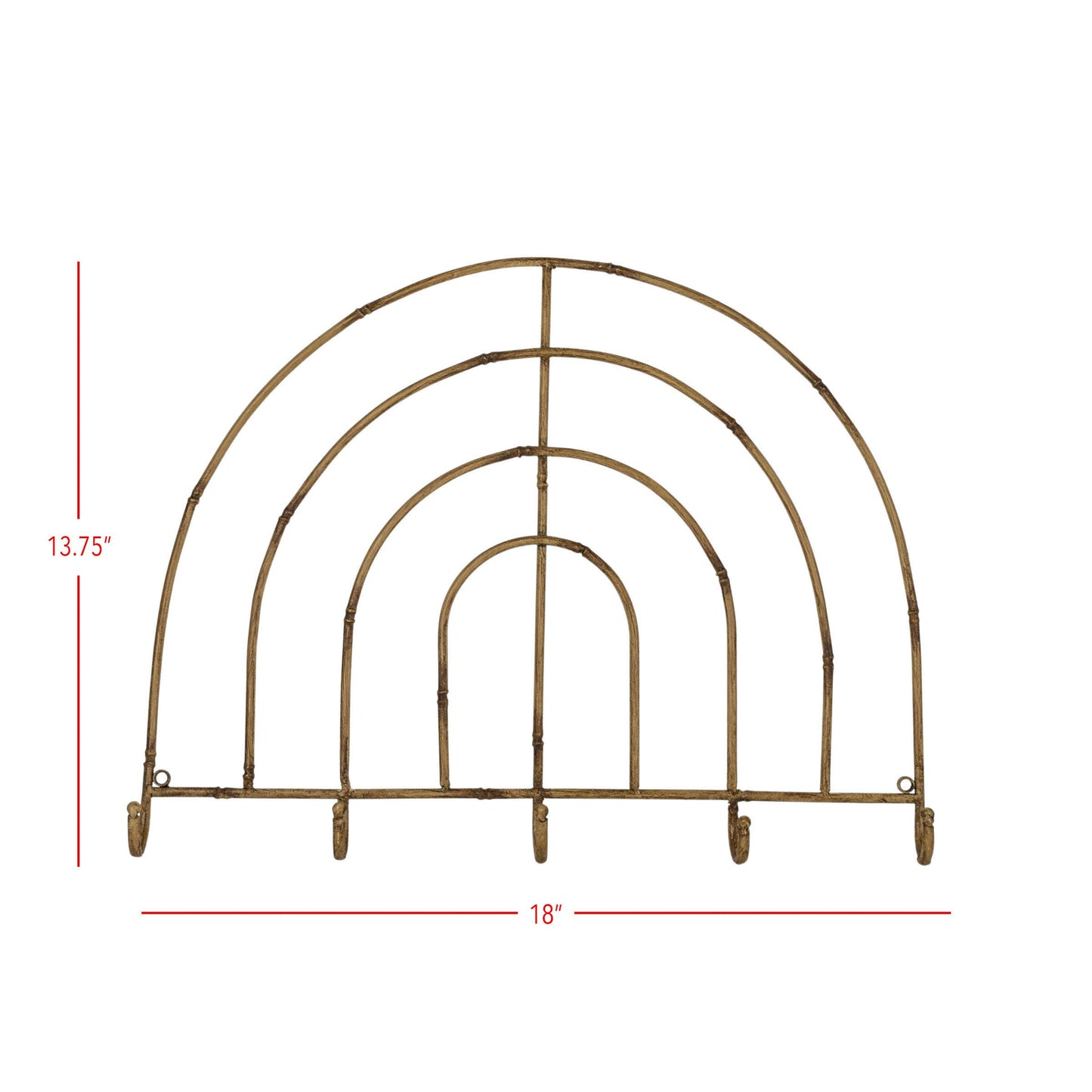 Foreside Home & Garden - Tabitha 5 Hook Metal Wall Hanger Wall Decor Hook