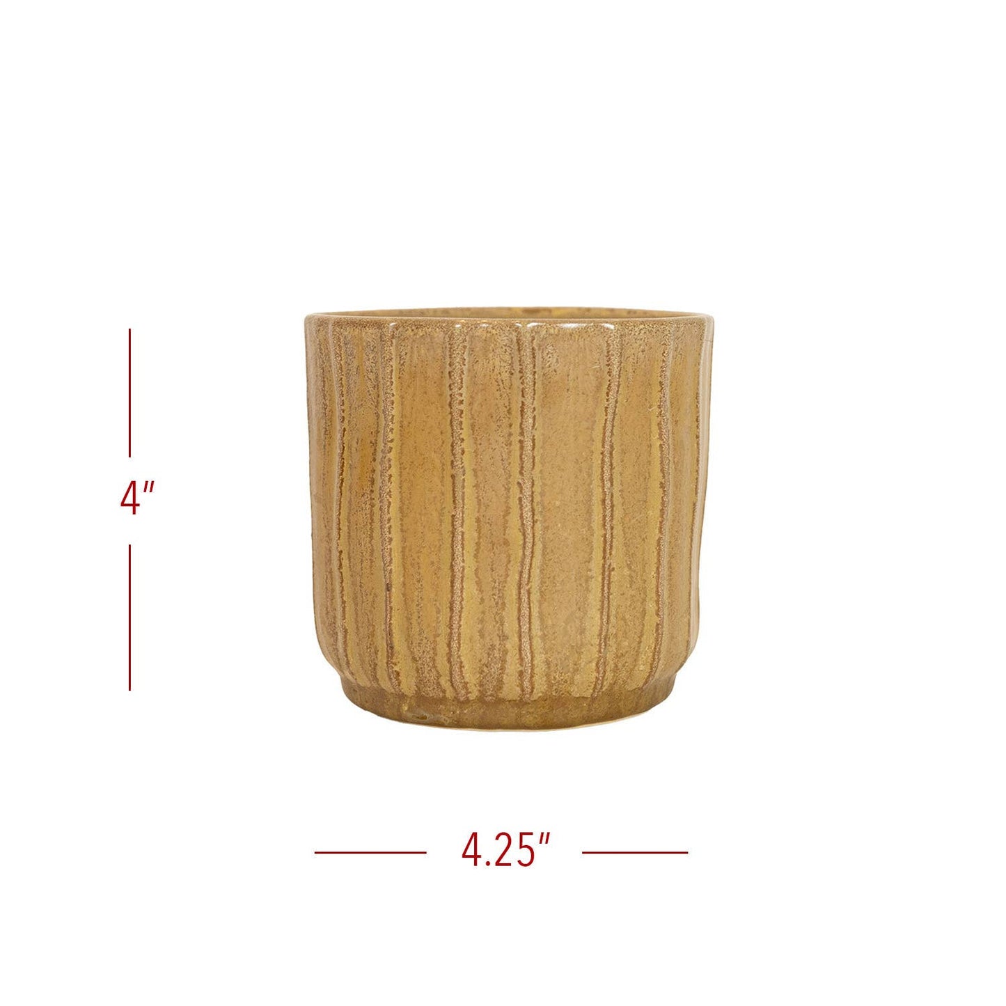 Foreside Home & Garden - Rowena Small Wavy Ribbed Ceramic Garden Planter Pot Brown