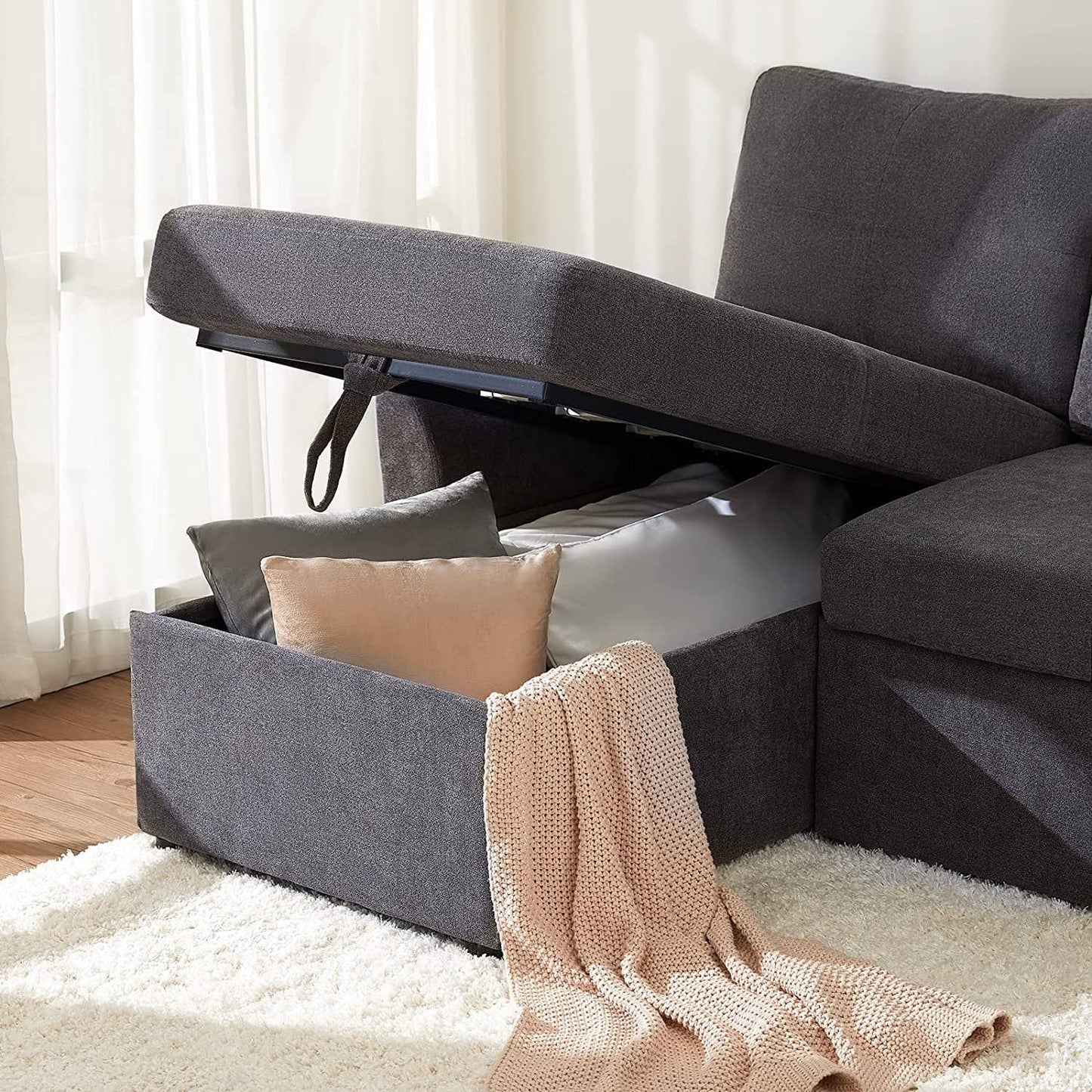 ShipItFurniture - 2-In-1 Sofa Bed with Storage Chaise
