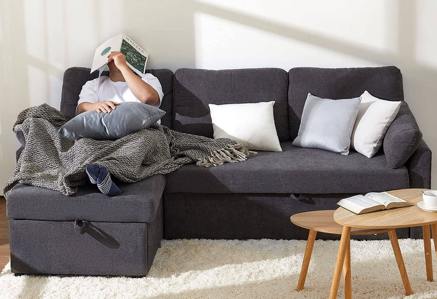ShipItFurniture - 2-In-1 Sofa Bed with Storage Chaise